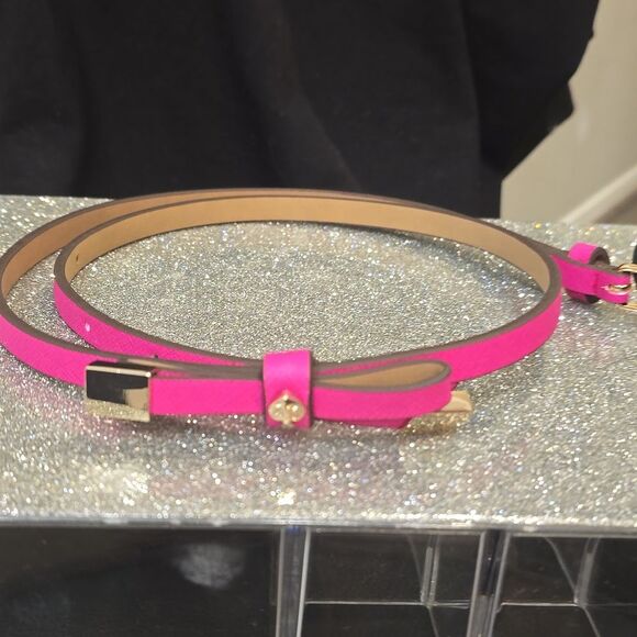 Kate Spade New York 8MM Shoestring Bow Belt- Vivid Snapdragon main image 4